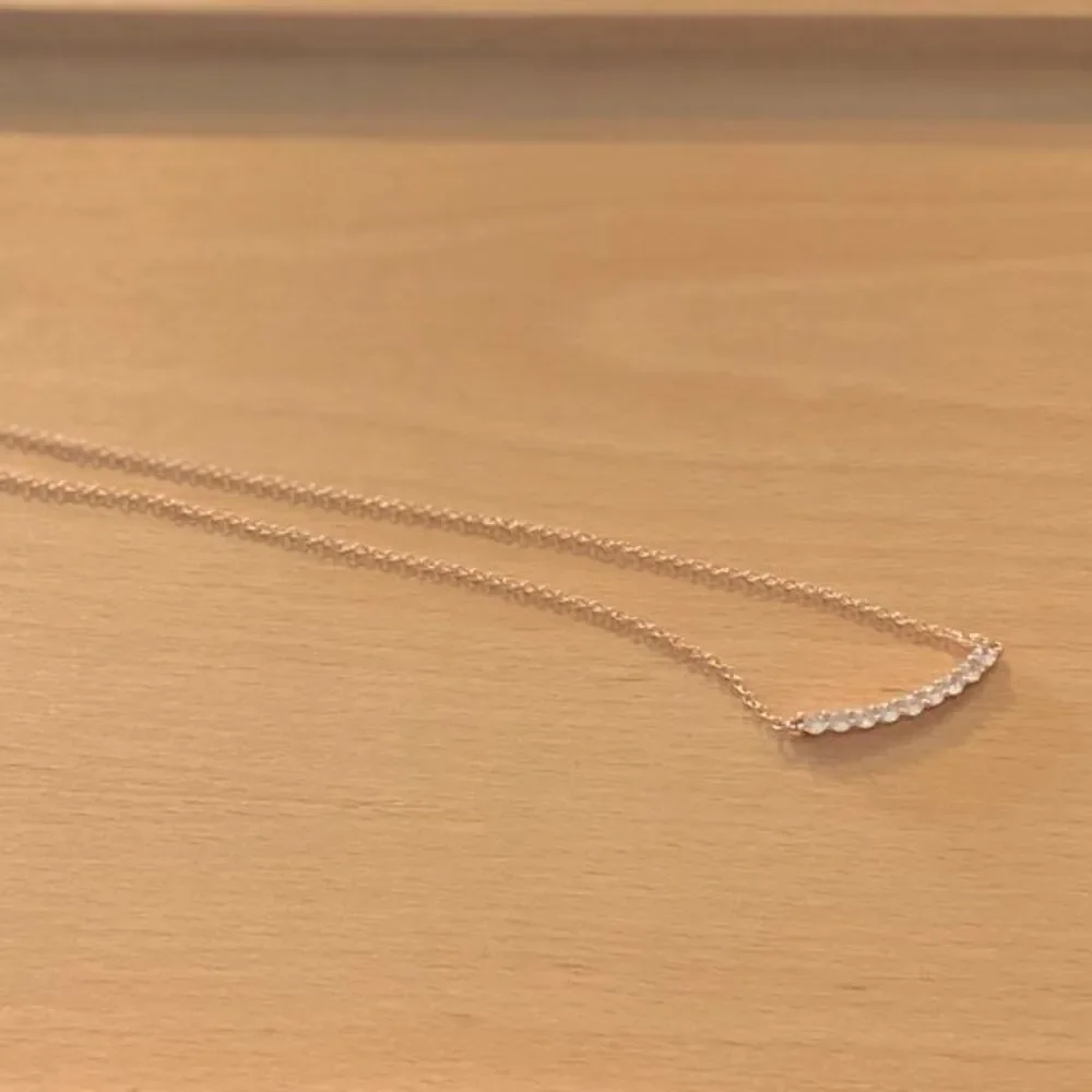 The Sweetest Rose Gold Plated white Sapphire Bar necklace
